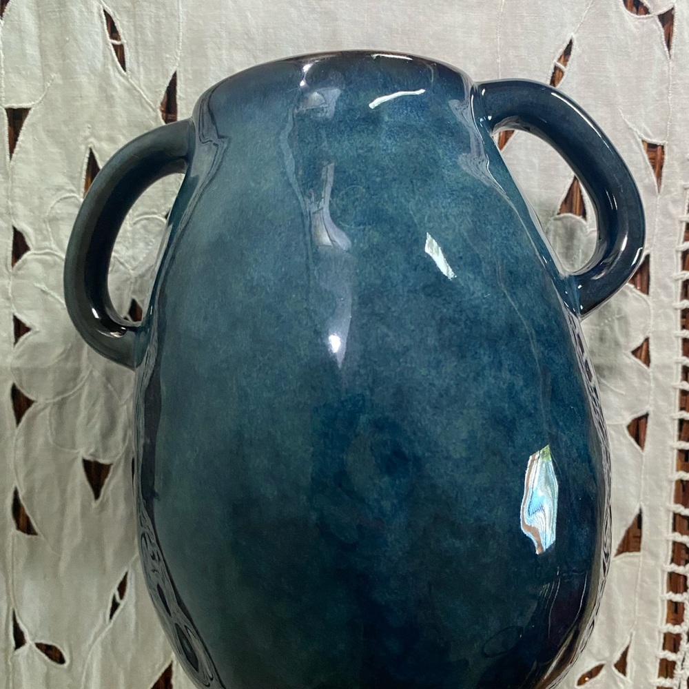 Elegant Blue Ceramic Vase